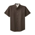 thumbnail image 5 of Mens Short Sleeve Easy Care Cotton/Polyester Shirt Coffee Bean/ Light Stone 6X-Large, 5 of 6