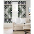 thumbnail image 2 of Sagge Green Boho Blackout Curtains, Light Blocking Print Window Curtains, Country Southwest Aztec Geometric Thermal Insulated Window Drapes for Living Room Kitchen Cafe 2 Panels, 84"W x 84"L, 2 of 9