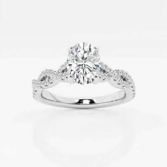 Cloud Jewelry Brilliant 2 Ct Round Cut Diamond Ring - 14K White Gold Plated Solitaire & Accent Rings - Couple Wedding Diamond Rings - Gorgeous Proposal Jewelry for Couples