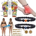 thumbnail image 2 of Yoga Bracelet 8mm Beads Natural Matte Black Volcanic Stone Bracelet Women Men Jewelry, 2 of 8