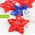 thumbnail image 2 of 30Pcs 4th of July Star Shaped Rattan Balls Decoration, 2.36 Inch Star Shaped Wicker Balls for Home Decor DIY Vase Bowl Filler Ornament Wedding Table Decoration (Red, White, Blue), 2 of 7