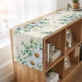 thumbnail image 6 of Spring Floral Daisy Table Runner, Eucalyptus Leaves Watercolor Botanical Cotton Linen Table Runners 72 Inches Long, Dresser Scarf Runner for Dining/Coffee/Kitchen/TV Stands/Cabinets 13''x72'', 6 of 9