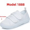 thumbnail image 1 of Zapatos de lona para niños, uniforme escolar, zapatillas blancas con cordones y cinta mágica para niños, niñas, estudiantes, guardería, 1 of 5
