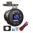 thumbnail image 1 of 36W Dual USB Car Charger Socket with QC3.0 & PD Fast Charging, 12-24V DC Compatible for Vehicle/Truck/Motorcycle, LED Voltmeter, Touch Switch, Waterproof Cover, Overcurrent/Overheat Protection -, 1 of 6