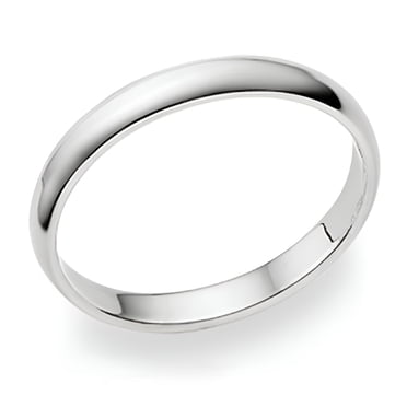 DESIGNICE 3MM Sterling Silver High Polish Plain Dome Wedding Band Ring, 11.5