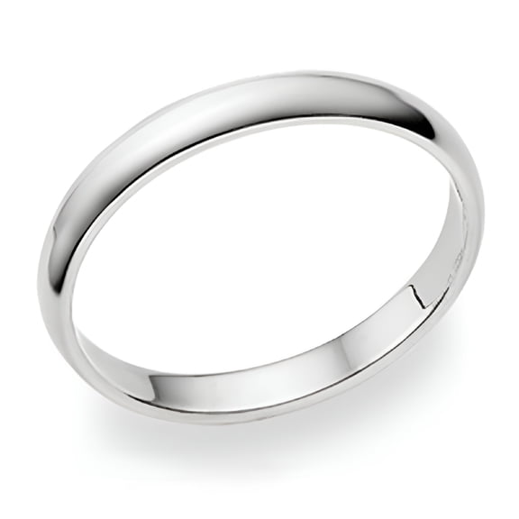 DESIGNICE 3MM Sterling Silver High Polish Plain Dome Wedding Band Ring, 11.5
