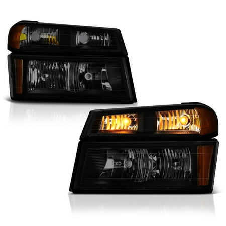 Chevy Colorado Driver Design - VIPMOTOZ OE-Style Smoke Lens Headlight & Signal Lamp Assembly For 2004-2012 Chevy Colorado & GMC Canyon Pickup Truck, Driver & Passenger Side