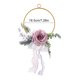 thumbnail image 5 of Corona de flores de metal con forma de aro, rosas artificiales, marco redondo de hierro, ideal para damas de honor, bodas y decoración de pared., 5 of 7