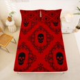 thumbnail image 5 of Homewish Vintage Death Skull Bed Sheets,Bohemian Damask Full Size Sheets,Red,Halloween Bed Set,4-Piece,1 Flat Sheet, 1 Fitted Sheet and 2 Pillowcases, 5 of 6