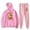 Pink, variant on Sydney Sweeney Pullover Hoodie Jogger Pant 2 Piece Set Casual Sweatshirt&Sweatpant Suit