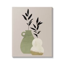Stupell Industries Modern Plant Vase Leaves Graphic Art Gallery Wrapped Canvas Print Wall Art, Design by Jacob Green