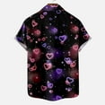 thumbnail image 5 of IROINNID Men's Valentine's Day Casual Short Sleeve Lovely Printed Blouse With Pocket, 5 of 6