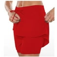 thumbnail image 4 of GIPQJK Active Skort for Women Athletic Stretchy Waist Flowy Soild Color Tennis Golf Yoga Short Fake Two Piece Trouser Skorts Skirts with Inner Shorts,Red S, 4 of 5