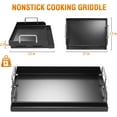 thumbnail image 3 of 17" x 13" Nonstick Coating Cooking Griddle for Gas Grill, Universal Flat Top Plate Insert with Grease Groove, 3 of 7