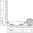 thumbnail image 2 of Gem Stone King 925 Sterling Silver Yellow Citrine and Blue Created Sapphire Tennis Bracelet for Women | 3.26 Cttw | Gemstone November Birthstone | Oval Checkerboard 7X5MM | 6 inch + 1 inch Extender, 2 of 3