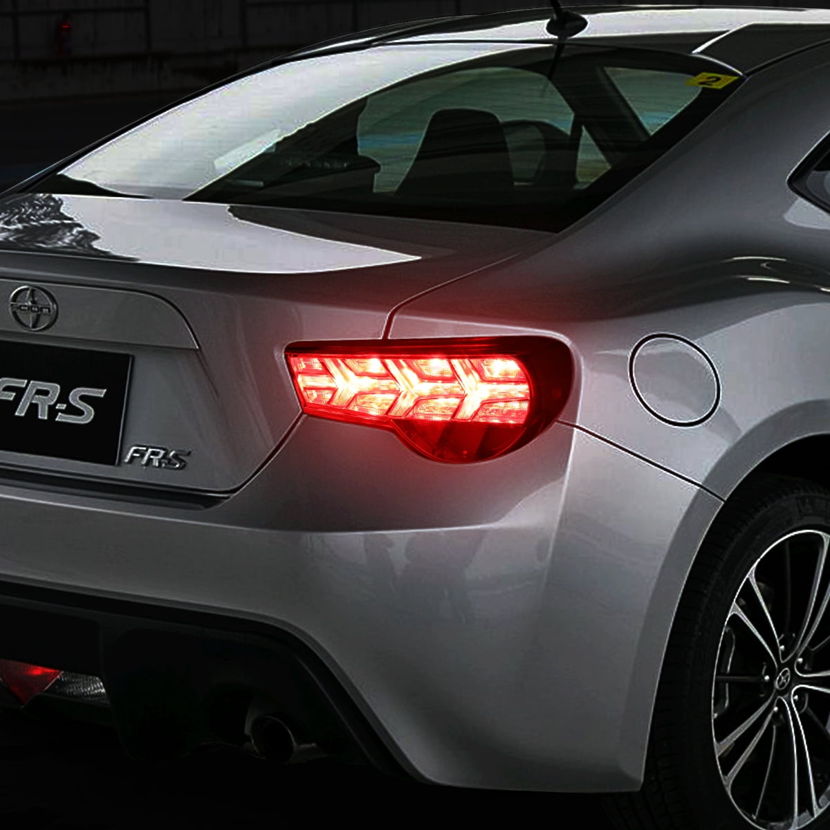 DNA Motoring TL-LED-FED-6 For 2013 to 2017 FRS / BRZ / 86 Pair of LED Arrow Sequential Tail Light (Chrome Housing / Clear Lens / Clear Signal)