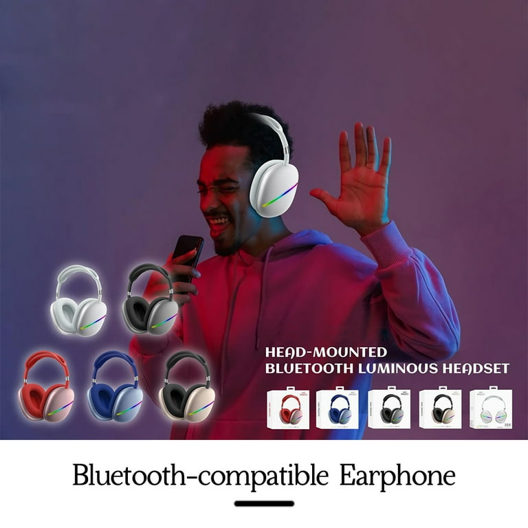 Top Tech Wireless Bluetooth Headphones Over Ear with Deep Bass Foldable Wireless Stereo Headset Buit in Mic Headset for Gaming Sports Gold