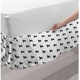 thumbnail image 2 of Dog Lover Bed Skirt, Monochrome Dachshund Silhouettes Breed Dog Domestic Canine Pattern Active Pet, Elastic Bedskirt Dust Ruffle Wrap Around for Bedding Decor, 4 Sizes, Black White, by Ambesonne, 2 of 2
