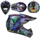 thumbnail image 1 of Para la versión de casco de bicicleta de playa personalizado para jóvenes, casco integral de kart con diseño de fantasma de fuego, 1 of 6