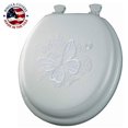 thumbnail image 2 of Bemis 1386EC-000 Round Toilet Seat Embroidered, Trio Of Butterfly Design, 2 of 5