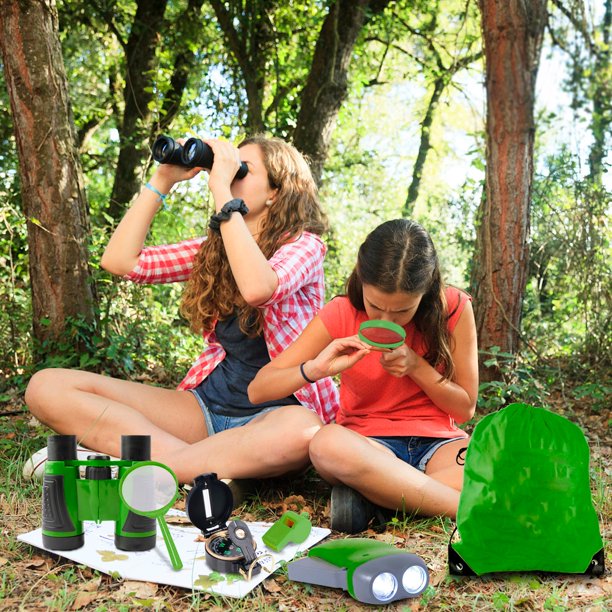 VGEBY1 Explorateur de la Nature pour Enfants : Jumelles, Lampe de Poche, Boussole, sifflet, loupe et Sac à Dos avec Cordon. Young Explorer Toys Kit pour Jouer à l'extérieur ou dans la VGEBY1 Explorateur de la Nature pour Enfants : Jumelles, Lampe de Poche, Boussole, sifflet, loupe et Sac à Dos avec Cordon. Young Explorer Toys Kit pour Jouer à l'extérieur ou dans la
