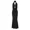 Black-S, variant on Black Halter Neck Maxi Dress With Draped Plunge Front And Open Back