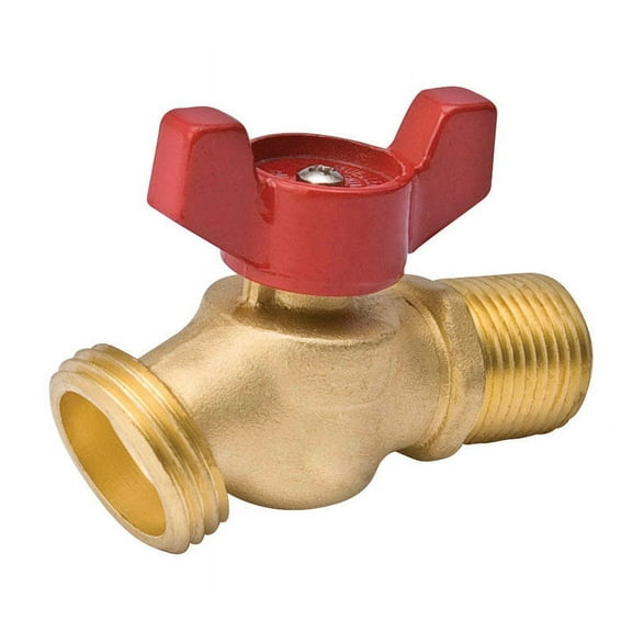 QuarterMaster No-Kink Hose Bibb, 1/2 in MPT Inlet, 3/4 in Male Hose Thread Outlet, 125 psi