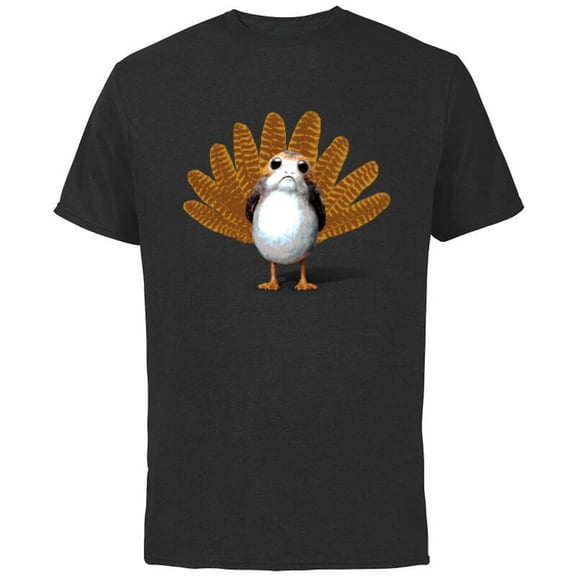 Star Wars Porg Thanksgiving Turkey - Short Sleeve Cotton T-Shirt for Adults -Customized-Black