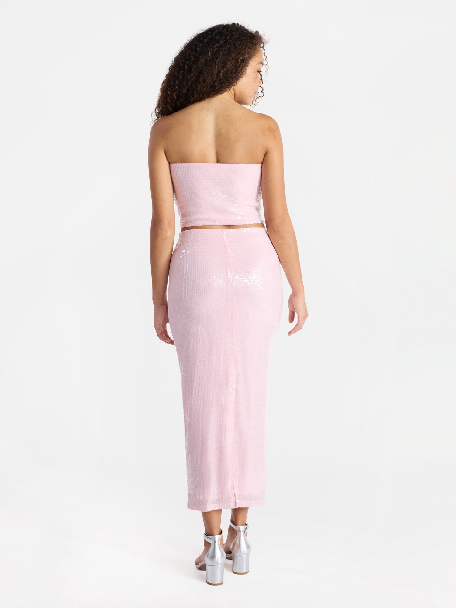 No Boundaries Sequin Strapless Tube Top and Maxi Skirt Set, 2-Piece, Women's