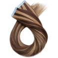 thumbnail image 4 of AmPm Tape In Hair Extensions Human Hair 20pcs 16 Inch 50g /Dark Blonde/ Ombre 100% Remy Human Hair Balayage Rooted Hair Invisible Seamless Skin Weft Double Side Tape for Women, 4 of 7