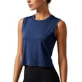 thumbnail image 2 of NELEUS Womens Workout Tank Tops Athletic Crop Top Loose Fit Yoga Shirts Quick Dry Sleeveless,Navy Blue,US Size XL, 2 of 10