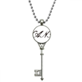 thumbnail image 1 of Grandma Curlicue Letters Present Pattern Pendant Vintage Necklace Silver Key Jewelry, 1 of 3