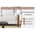 thumbnail image 6 of 83.86" 3-Seater Sofa, Curved Armrest with Integrated Solid Wood Legs, Teddy Velvet Fabric, High Weight Capacity (250 lbs/seat), Durable Solid Wood Frame, 6 of 9
