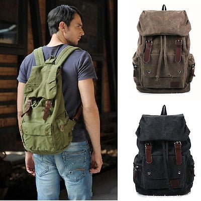 Vintage Canvas Leather Hiking Travel 