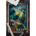 thumbnail image 3 of Kauai, Hawaii, Sea Turtle Mosaic (12x18 Wall Art Poster, Room Decor), 3 of 3