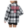 thumbnail image 3 of Women's Gameday Couture  Grey Indiana Hoosiers Long Sleeve Brushed Plaid Button-Up Overshirt Jacket, 3 of 4