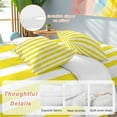 thumbnail image 2 of Yellow and White Striped Bedding Duvet Cover Set Twin Size 4 Pieces Gradient Geometric Bedding Set with Zipper Closure, 1 Comforter Cover 68x86 Inches 1 Flat Sheet & 2 Pillow Cases, 2 of 7
