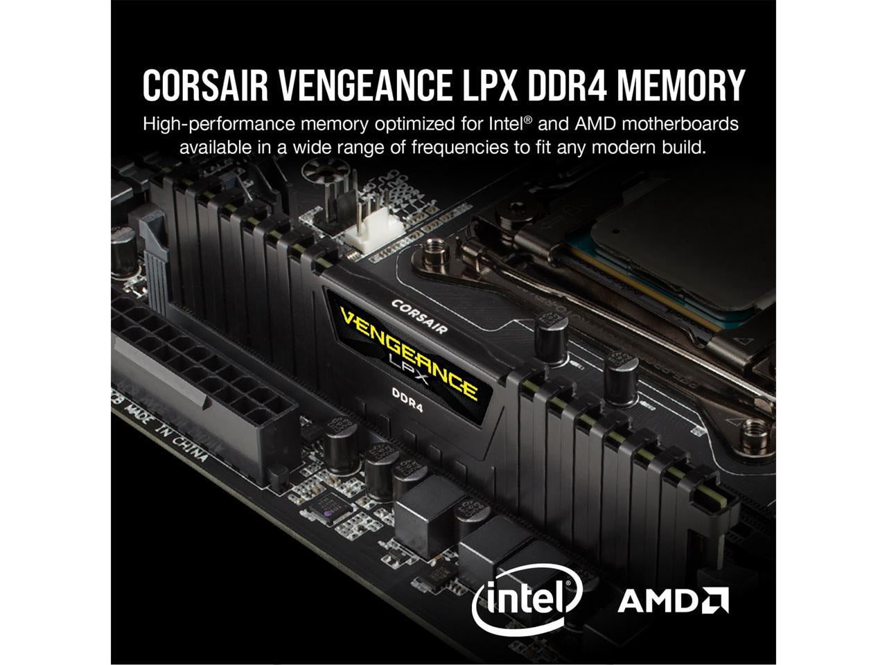 CORSAIR Vengeance LPX 64GB (4x16GB) DDR4 2400MHz PC4 19200 288-Pin