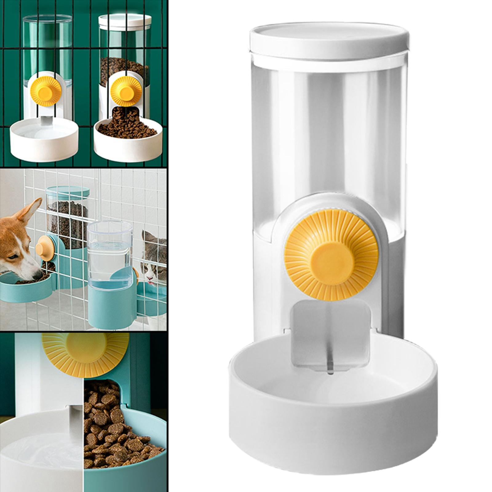 Automatic Cat Feeder Food Container Dog Bowls Hanging for Small Medium Dog Pets Puppy Kitten - White