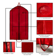 thumbnail image 5 of 45'' Breathable Red (Gussted) PP Non Woven Garment Bag (Window & Shoe Pocket) - 1 Count - Basic LTD, 5 of 6