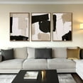 thumbnail image 3 of Hieng 3 Piece Large Modern Abstract Canvas Wall Art For Living Room, Green Black White Minimalist Wall Art Decor Posters Prints For Bedroom Office, 3 of 6