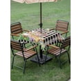 thumbnail image 3 of Outdoor Tablecloth with Umbrella Hole and Zipper, Easter Bunny Square Table Cloth 54x54 Inch Waterproof Tablecloth, Spring Easter Eggs Floral Black White Check Picnic Table Cover for Patio Camping, 3 of 7