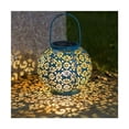 thumbnail image 2 of Luces decorativas para exteriores, linternas solares para decoración de patio y jardín, sombras con estampados de flores proyectadas por una lámpara de mesa de metal, diseño a prueba de agua y con, 2 of 5