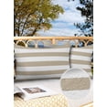 thumbnail image 2 of Outdoor Waterproof Throw Pillow Covers Set of 2 Classical Stripe Decorative Pillowcases Lumbar Outdoor Pillows Cushion Case 20x12 Inch Khaki Patio Pillows for Couch Sofa Bed Garden, 2 of 7