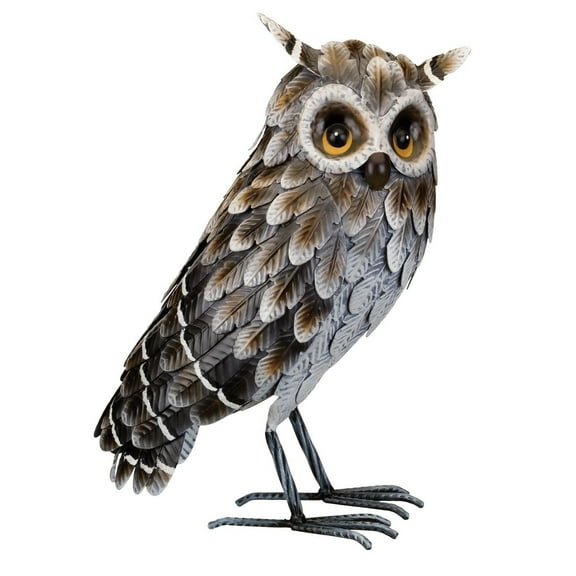 Grey Horned Owl - Standing - 10.75"x6.75"x14.5"