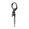 thumbnail image 1 of Pendientes de acero de titanio con personalidad para hombre, pendientes de temperamento moderno, pendientes de cadena de borlas largas para mujer, ajuste ajustable, 1 of 4