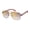 Matte Brown & Orange, variant on Men's Metal Rectangular Aviator Sunglasses with Fun Two-Colored Arms & 100% UV Protection, 58 mm