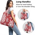thumbnail image 2 of 5 Pack Foldable Shopping Bag,Red Christmas Snowflake Pattern Reusable Grocery Bags with Pockets,Large Reusable Tote Bags with Handles Waterproof & Lightweight, 2 of 6