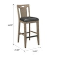 thumbnail image 2 of Artum Hill Morrison Pecan Brown 18.25" Faux Leather and Wood Slat Back Bar Stools (Pack of 2), 2 of 6