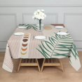 thumbnail image 3 of Green Boho Geometric and Plant Pattern Square Tablecloth,Waterproof Square Table Cover,Wipeable Spillproof Washable Table Cover for Home Kitchen Party Decor 42"X42"(107x107cm), 3 of 6